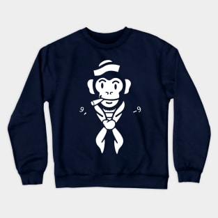 Sailor Monkey - White Crewneck Sweatshirt